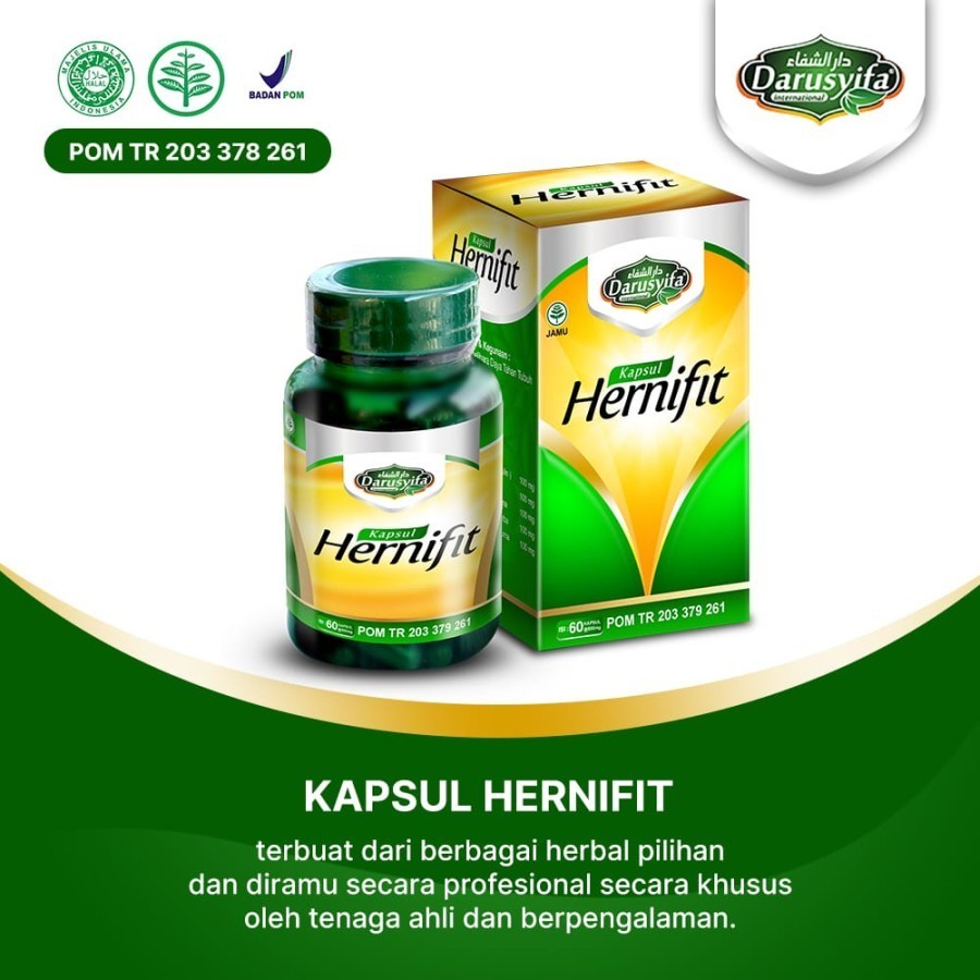 HERNIFIT Obat Hernia Turun Berok Darusyifa BPOM isi 60 kapsul