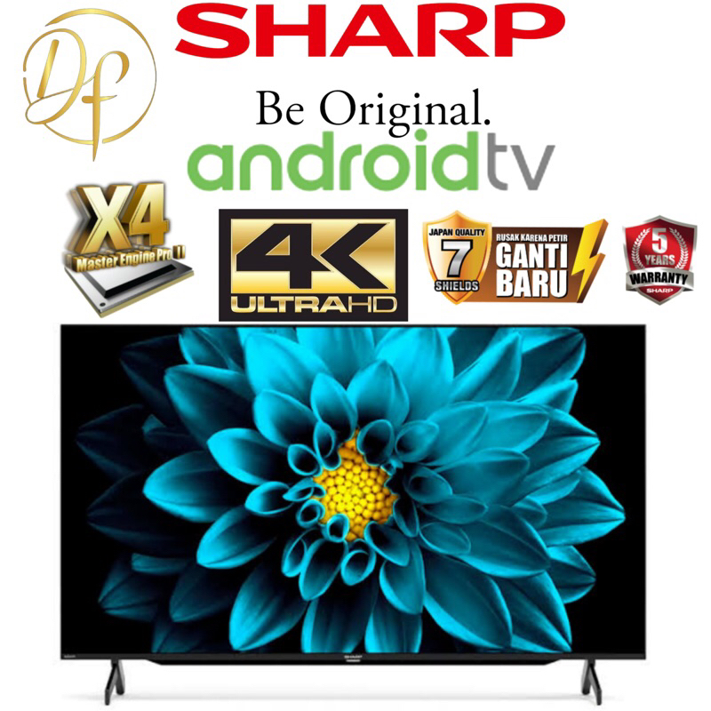 LED SHARP ANDROID 50" GARANSI 5thn ANDROID TV 50 INCH SHARP UHD 4K