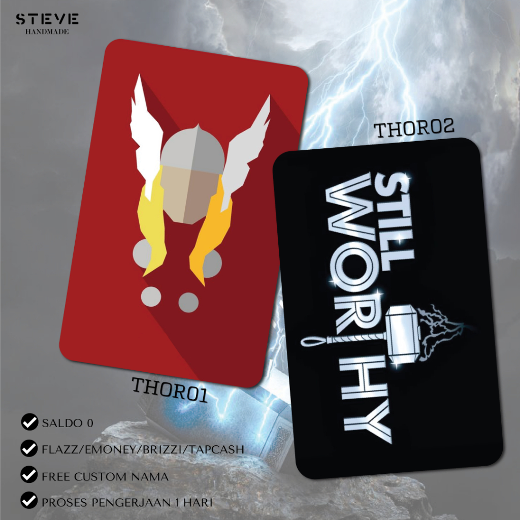 Flazz Gen 2 Emoney Brizzi Tapcash Thor Custom Nama UV Print
