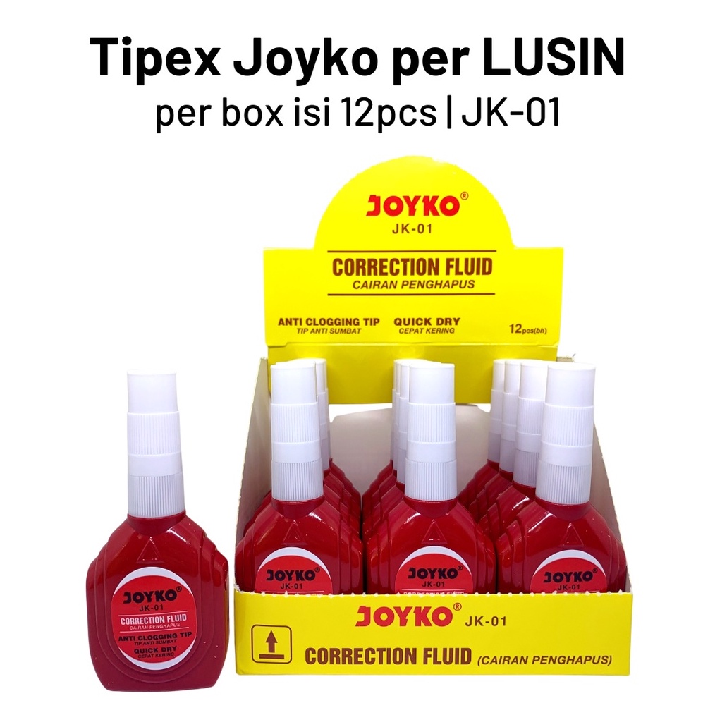 

PER LUSIN Tipex Cair Joyko JK1 Correction Fluid KODE V1N6