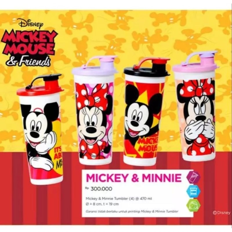 Gelas Tumbler Mickey dan Minnie Mouse Moorlife PROMO MURAH Original