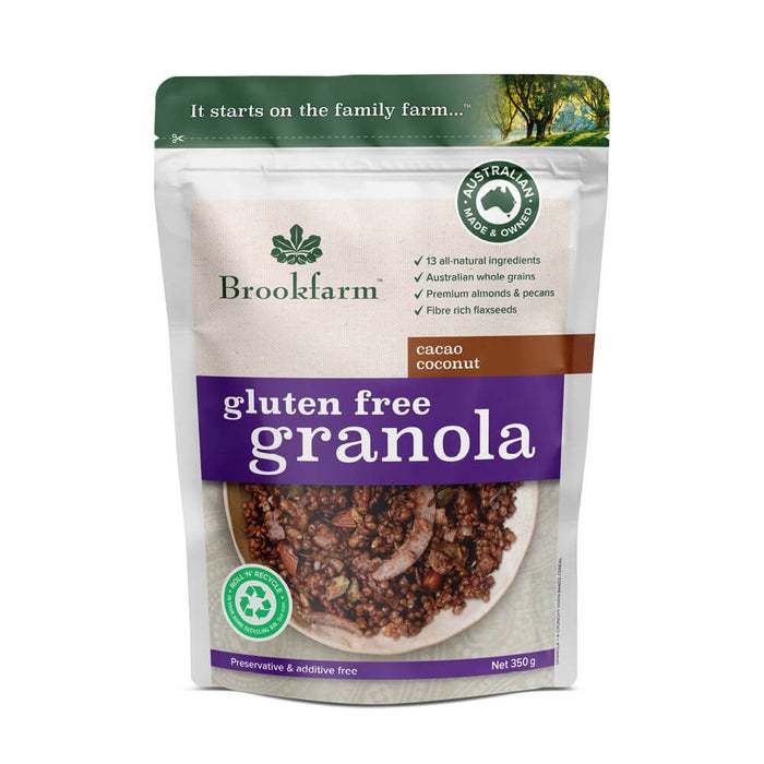 

BROOKFARM GLUTEN FREE GRANOLA CACAO COCONUT 300GR