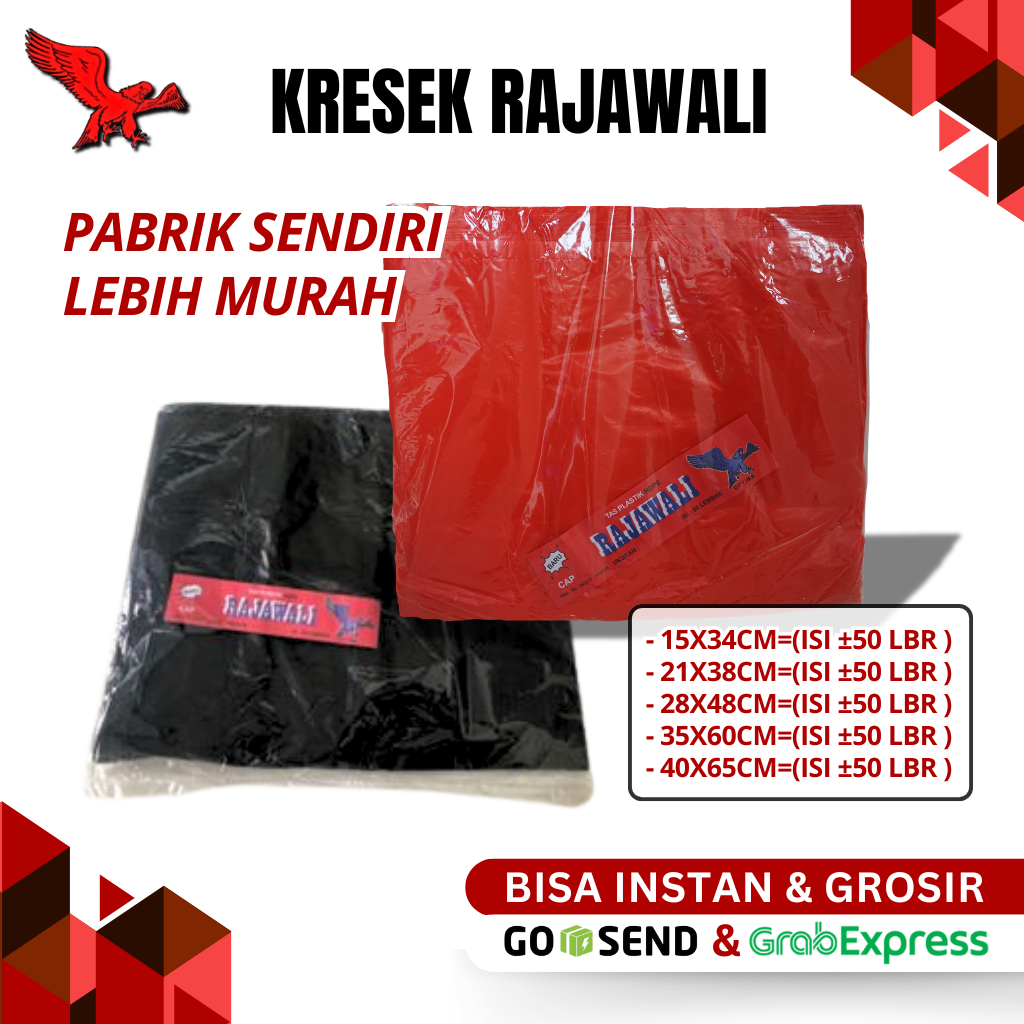 Kantong Plastik Kresek Rajawali  35x60/40X65 CM Kantong Plastik HD Berlanja Plong Plastik Packing Hi