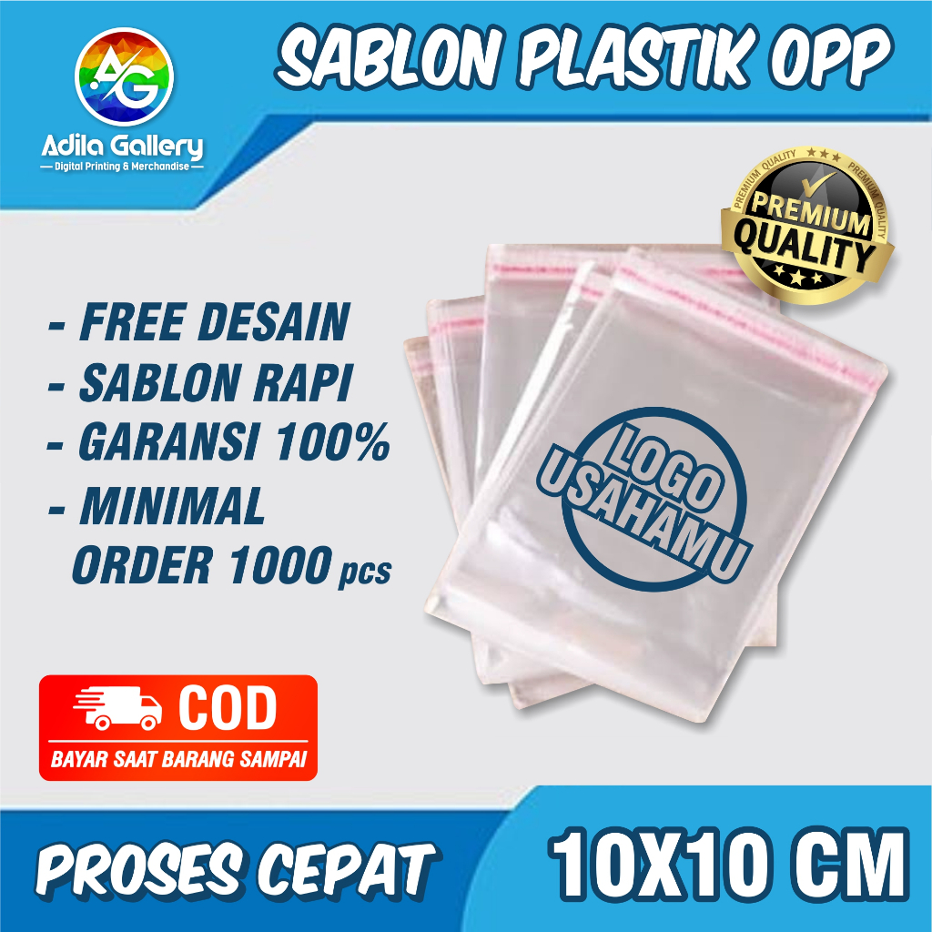 [PAKET  1000pcs] SABLON PLASTIK OPP 10X10 / PLASTIK KEMASAN / PLASTIK OPP / PLASTIK SABLON / PLASTIK