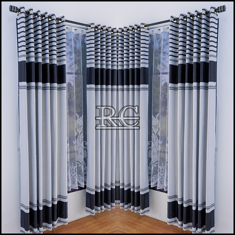 Gorden Pintu Jendela Blackout Panjang 230 Minimalis Motif Salur Polos Ruang Tamu