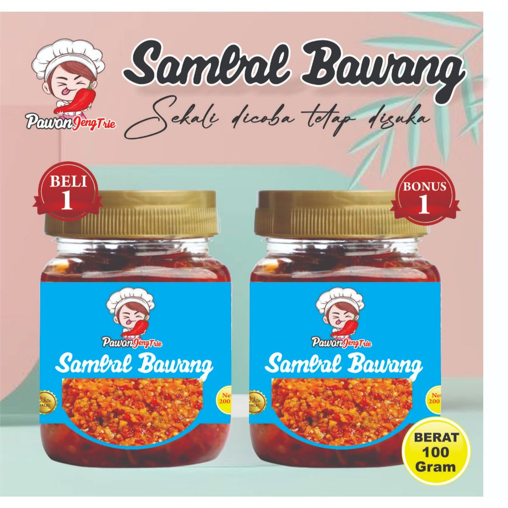 

Sambal Bawang Pawon Jenk Trie Pedas 2 Botol 200 Gram