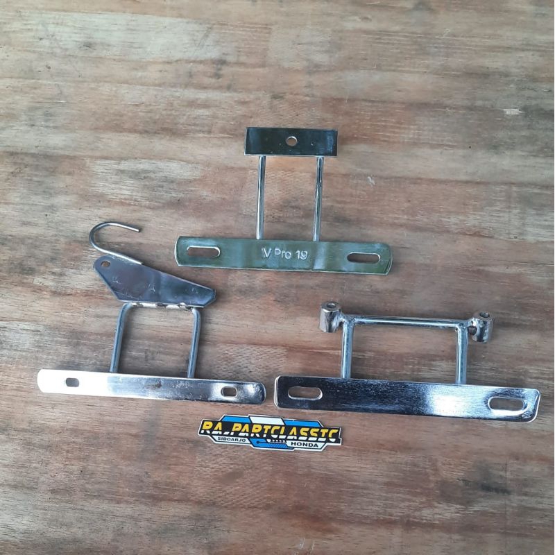 Pangkon Plat Nomer Depan Pnp Segitiga Bawah Ninja R Ninja RR RX King Bahan Tebal Crome