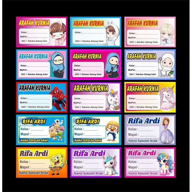 

Stiker mata pelajaran banyak pilihan desain lucu