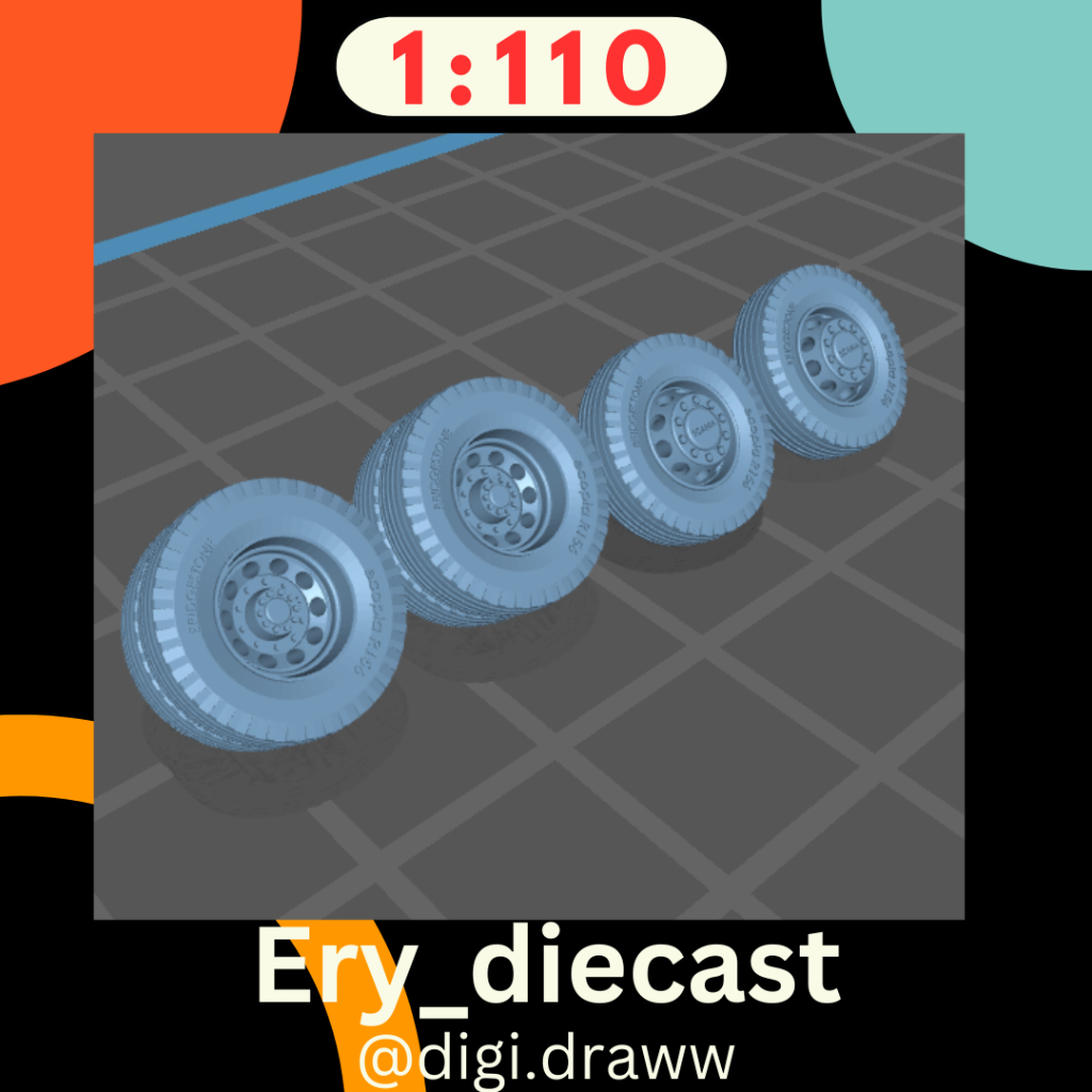 ban / roda assy miniatur bus scania skala 1:110