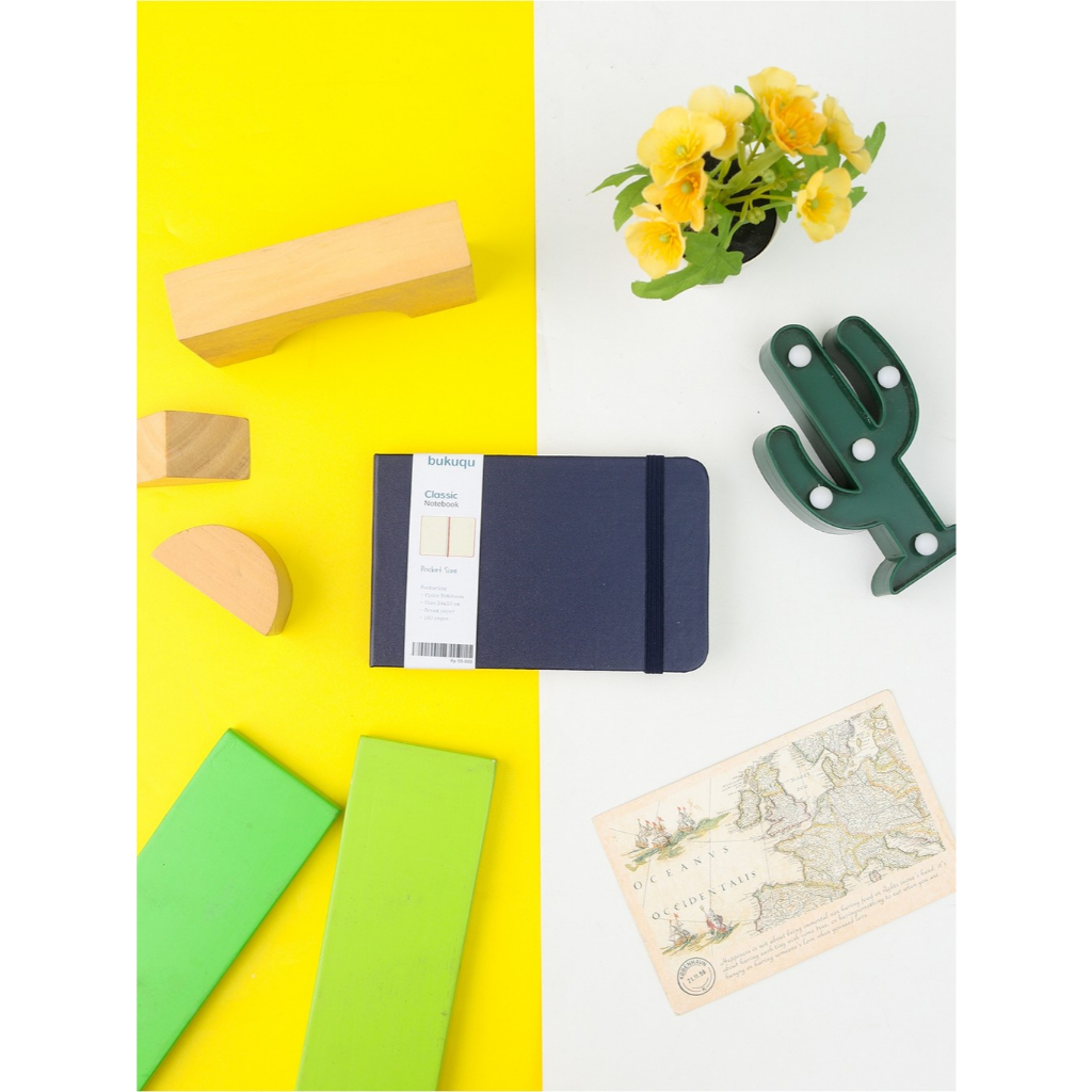 

Bukuqu Classic Notebook Landscape Uk A6 - Navy, Plain