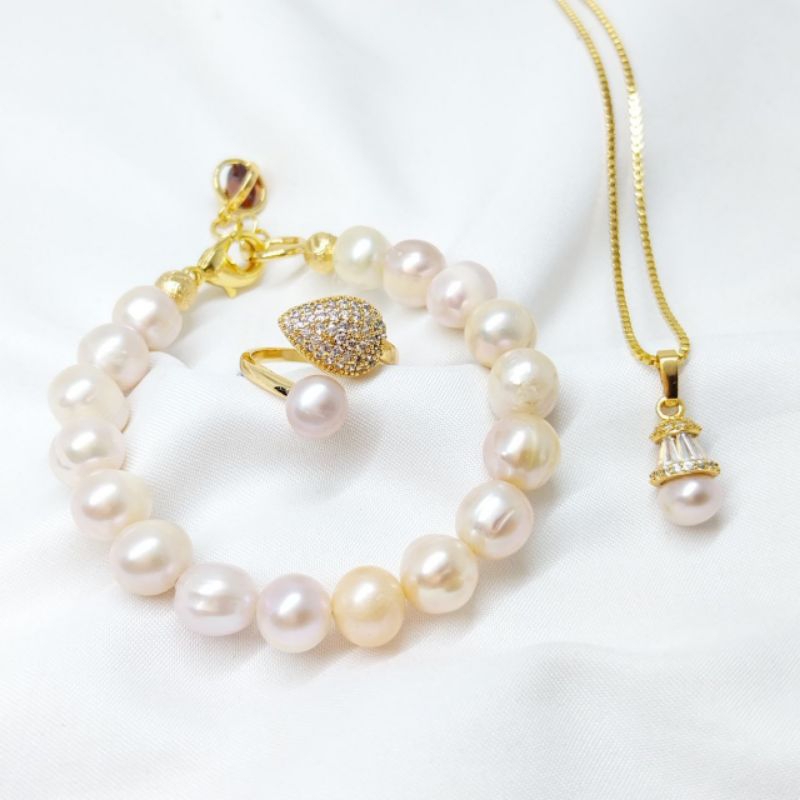 Mutiara Air Tawar Original// Perhiasan Mutiara/ Gelang Mutiara