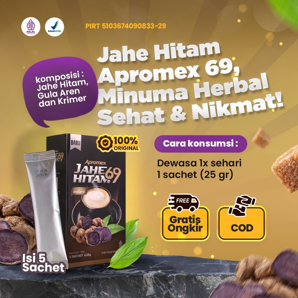 

APROMEX 69 Jahe Hitam Minuman Herbal Instan - 5 Sachet