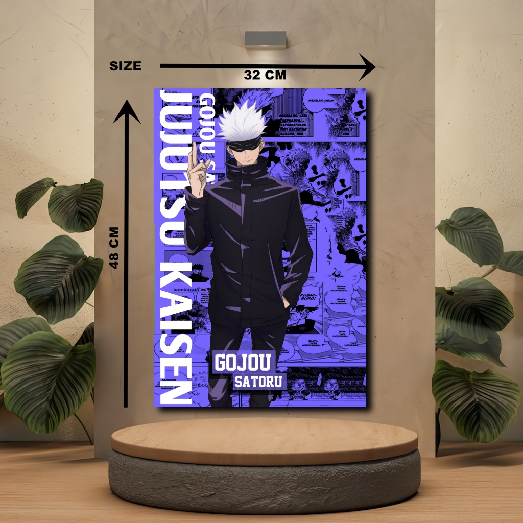 

POTER GOJO SATORU POSTER JUJUTSU KAISEN KOLEKSI POSTER SATORU GOJO BAHAN KERTAS ART KARTON 260GSM TEBAL BISA CUSTOM