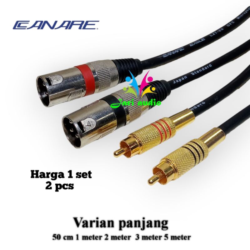 Kabel Audio Mixer ke Power Jack Canon Xlr Male ke rca Canare
