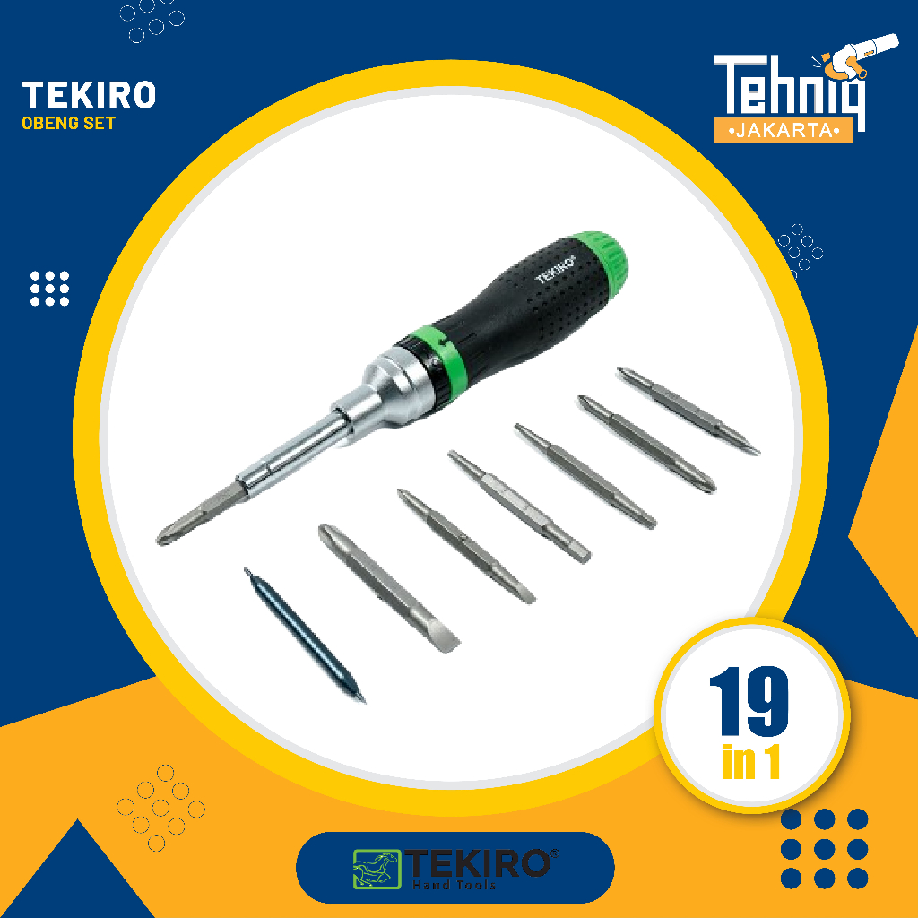 Obeng Rachet Screwdriver Tekiro 19 In 1 / Tekiro Obeng Set 19 in 1