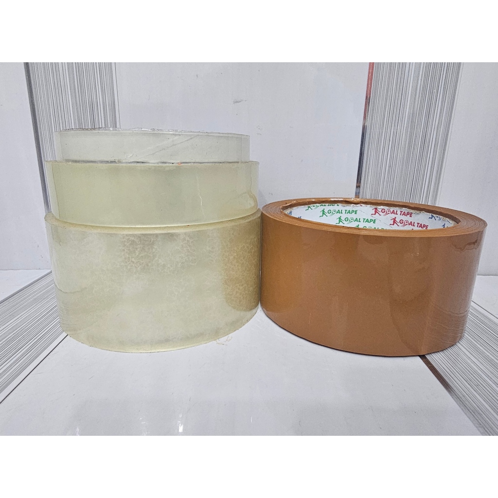 

Goal Tape Isolasi Selotip Lakban Bening Coklat 2inch x 70yard | 1inch x 50yard | 0.5inch x 20yard