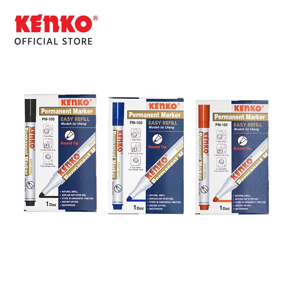 

KENKO Spidol Permanent Marker/ SPIDOL KENKO PM-100 (1 LUSIN)