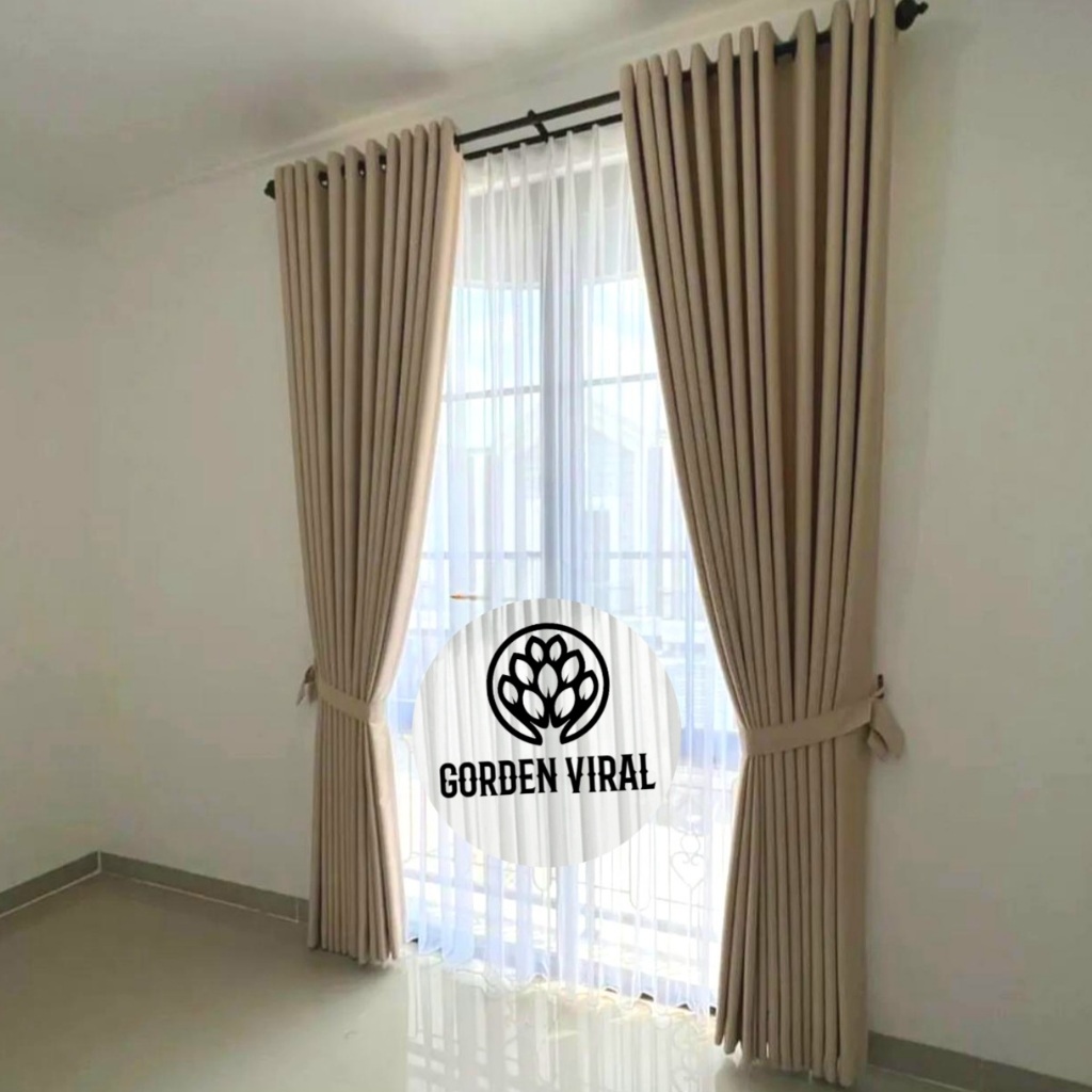 Gorden Polos Blackout 200 x 250 - 300 cm Hordeng Jendela Pintu Tirai Minimalis Import Premium Mewah