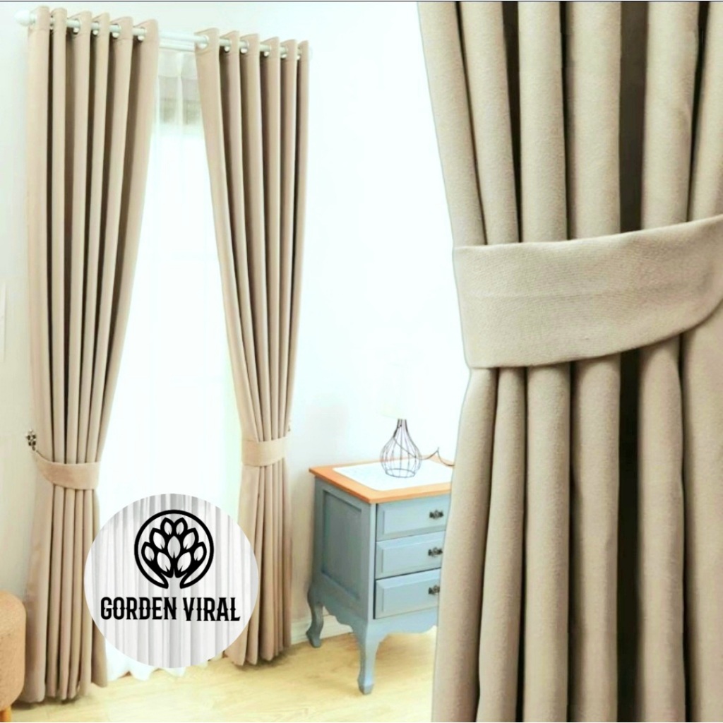 Gorden Polos Blackout 100 x 250 - 300 cm Hordeng Jendela Pintu Tirai Minimalis Import Premium Mewah