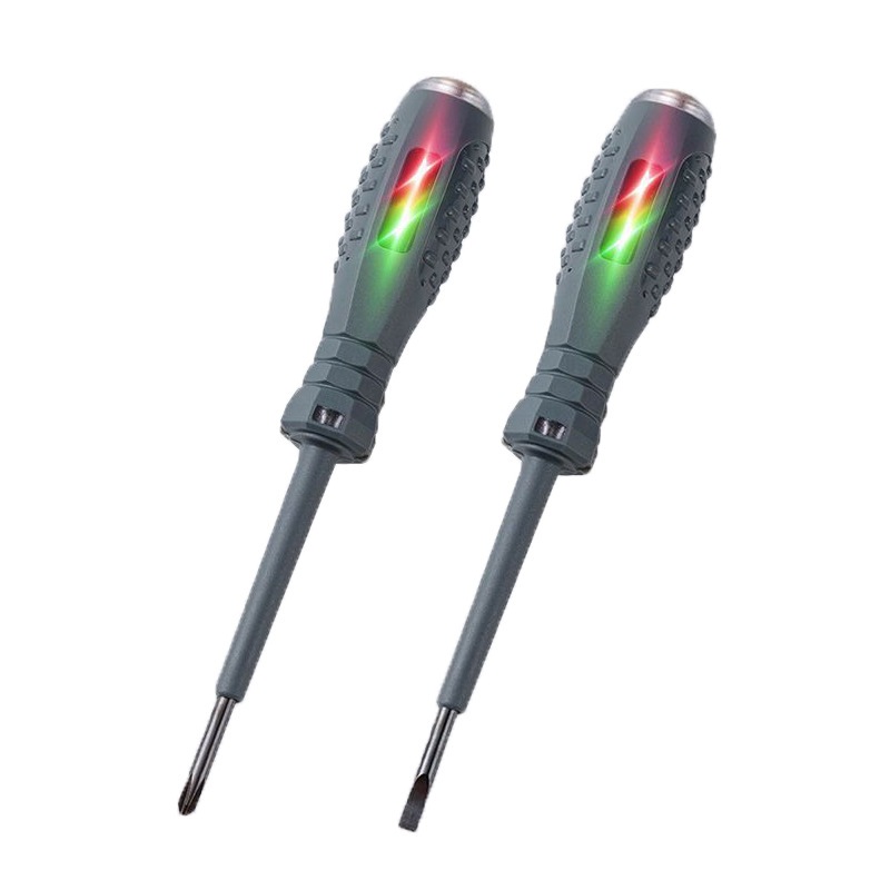 Tespen Dual LED Obeng Tester Arus Kabel Listrik Putus Gagang Karet Anti Slip Tespen Plus Minus Aneng