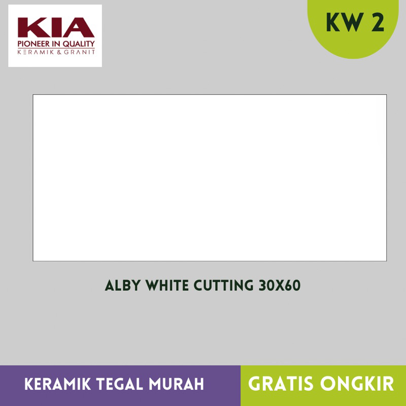 PROMO Keramik Dinding 30x60 Putih Polos KIA Alby White Cutting