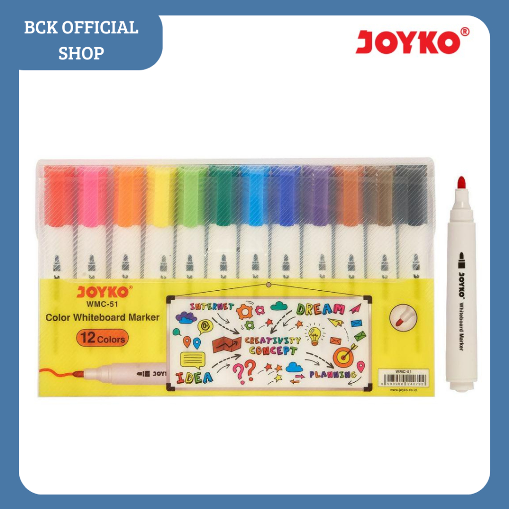 

Color Whiteboard Marker Spidol Warna Papan Tulis WMC-51 Joyko (Set)