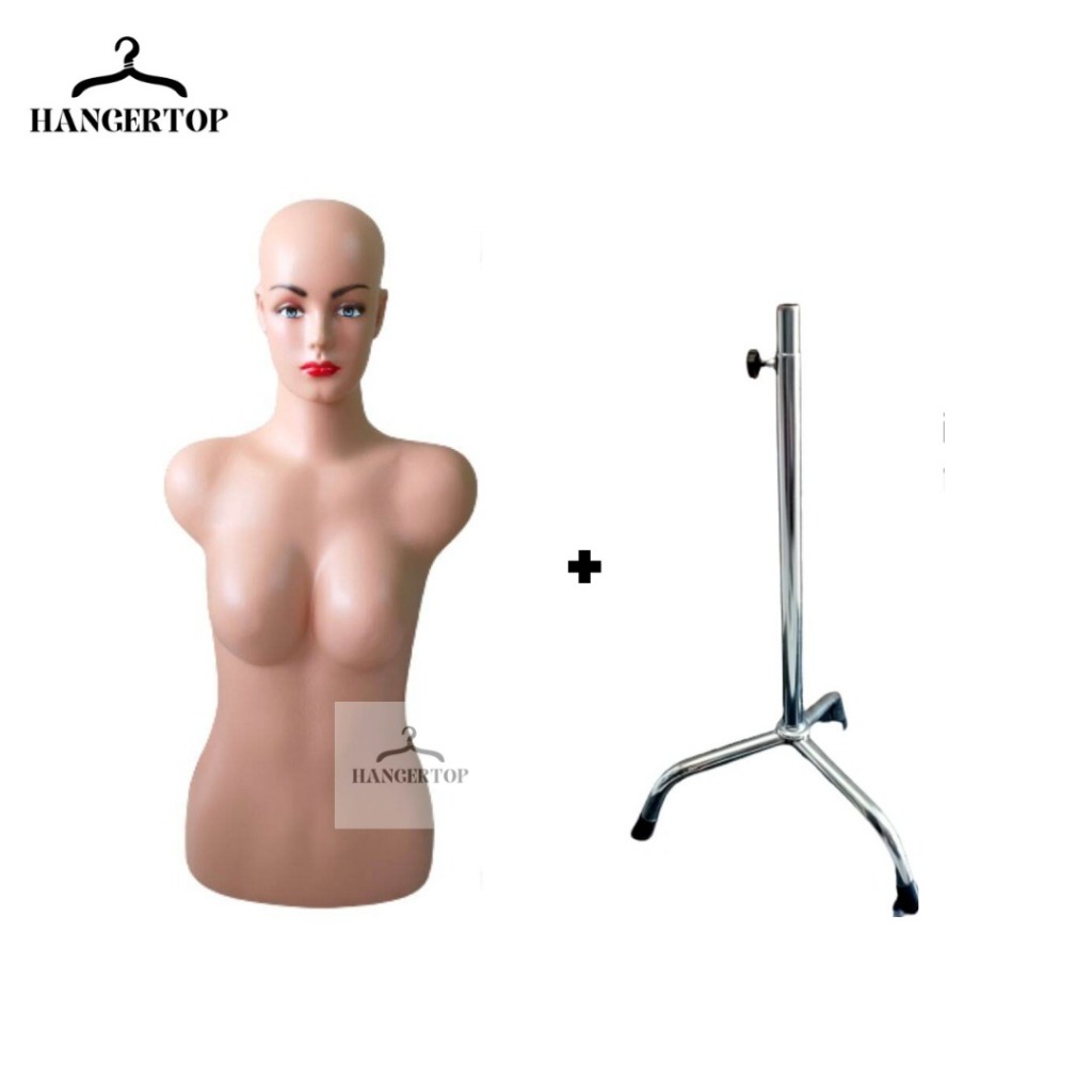 MANEKIN TORSO DEWASA KREM ATAU PATUNG TORSO DEWASA + KAKI BESI