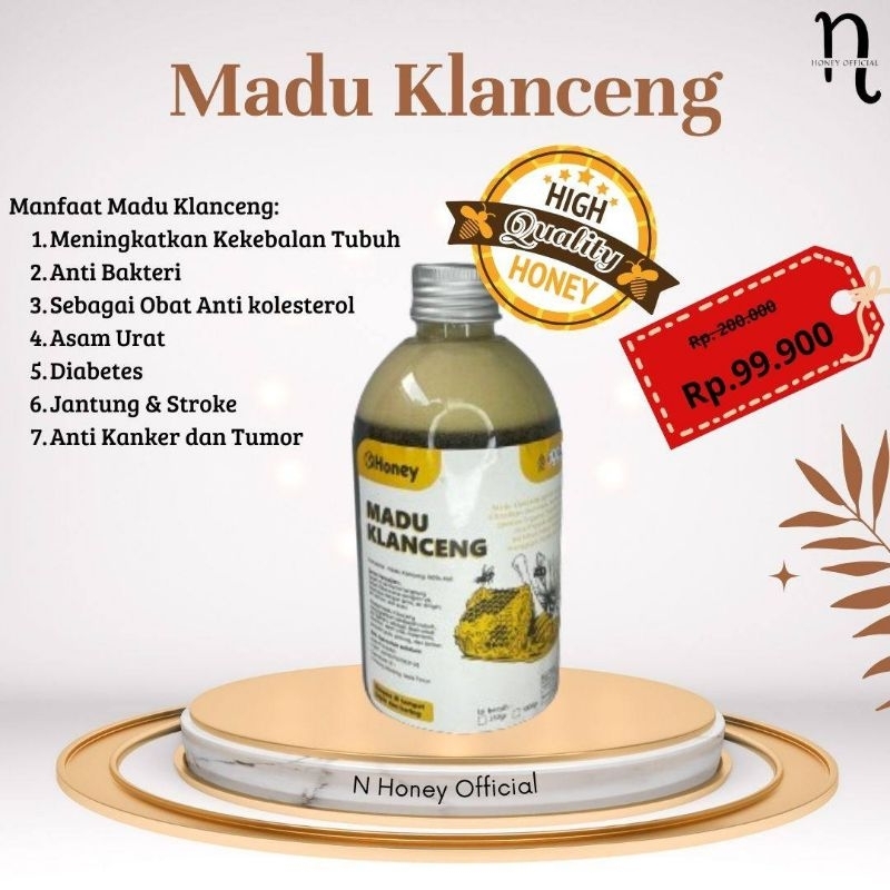 

N Honey - Madu Klanceng Murni 350 gr Murni 100% Asam Urat Pegal Linu Ampuh