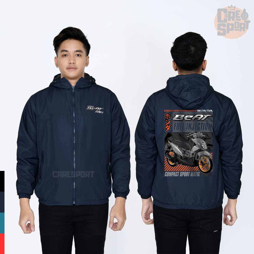 JAKET PARASUT BEAT MODIF SABLON DTF PARASUT SEMI WF TAHAN ANGIN KEREN FREE NAMA