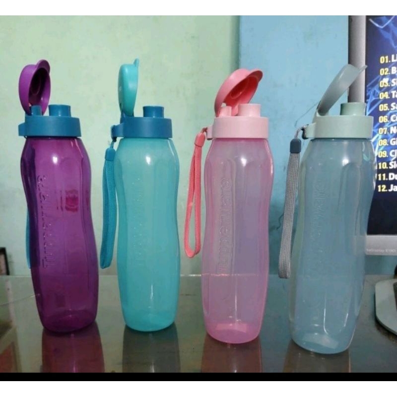 Botol minum eco fashion tutup flip 1 liter tupperware ecer 1 pcs