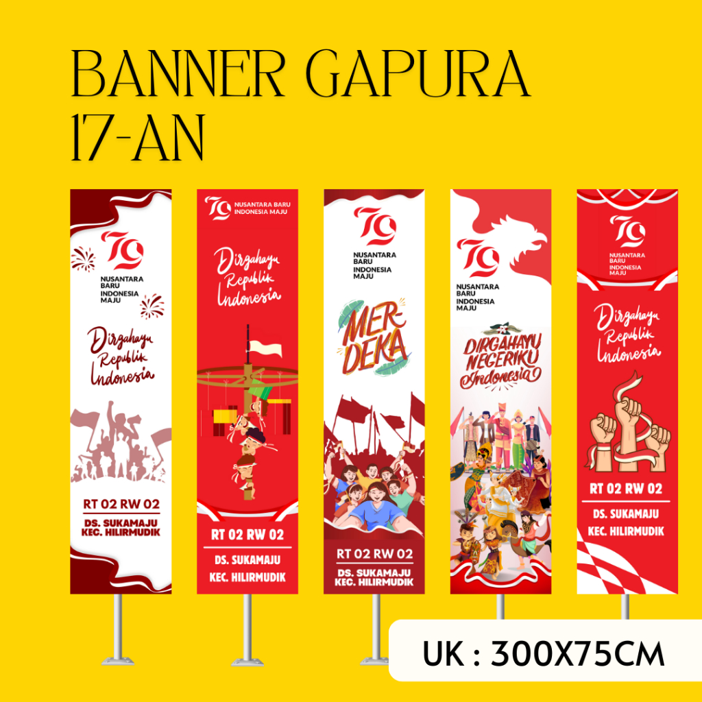 Banner HUT RI 79 - Spanduk 17an - Banner Gapura 17an