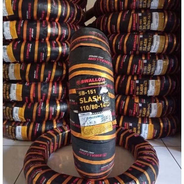 Ban Luar SWALLOW Slash 110/80-14 Tubeless Soft Compound