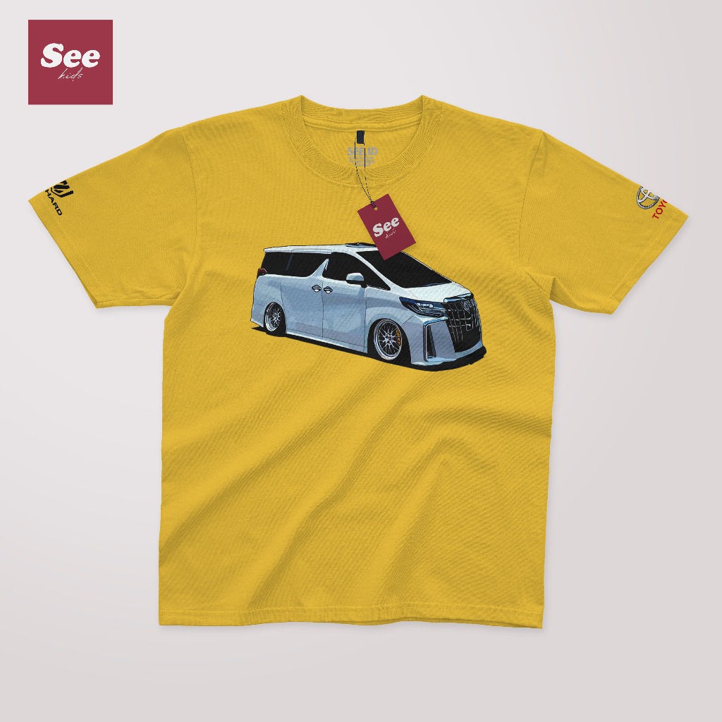 Kaos Mobil Motif ALPHARD Baju mobil Anak dan Dewasa Toyota