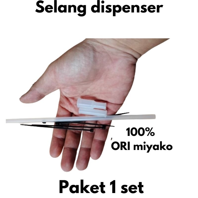 selang dispenser air panas miyako original (1 set)/pipa+silikon+kabel ties/sperpart selang miyako di
