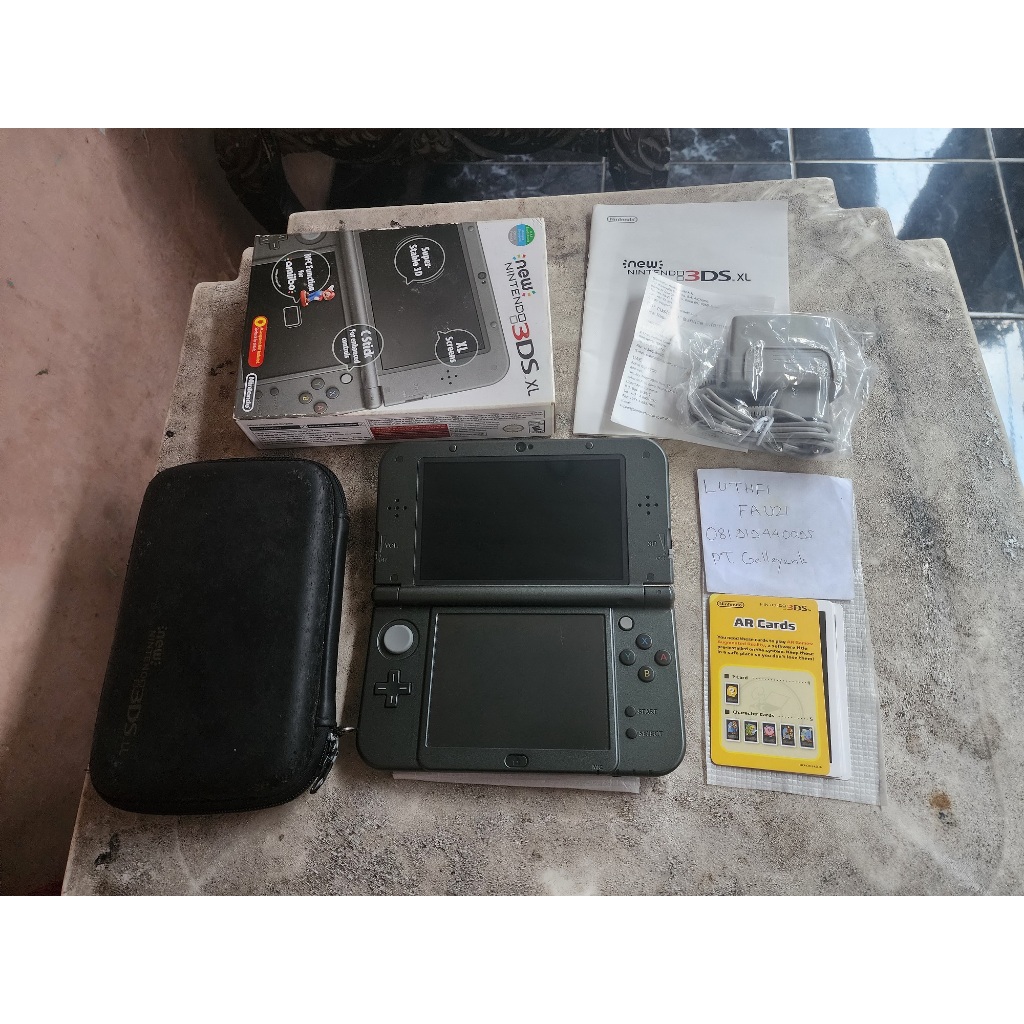New Nintendo 3DS XL Metallic Black CFW Luma 64GB Fullset 00