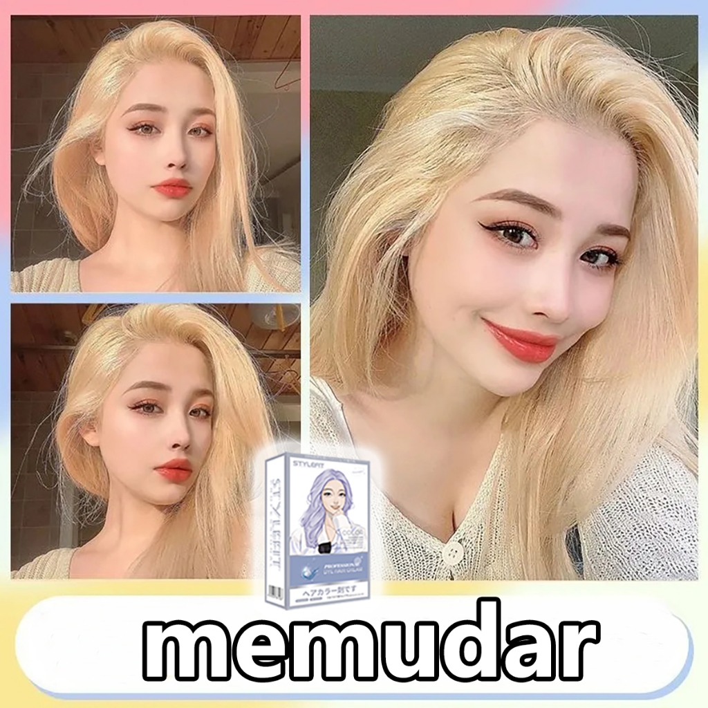 【Pengiriman cepat】STYLE FIT pemutih*200ml sari tumbuhan murni, pewarnaan rambut mudah di rumah (blea