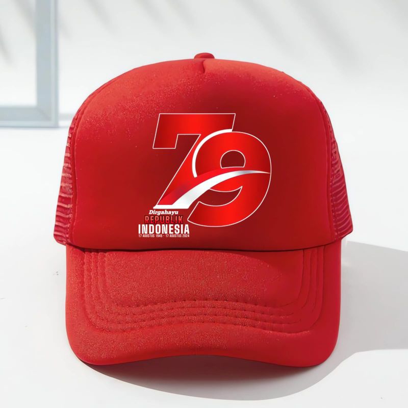Topi Agustusan / Topi Jaring Dewasa Merah Putih