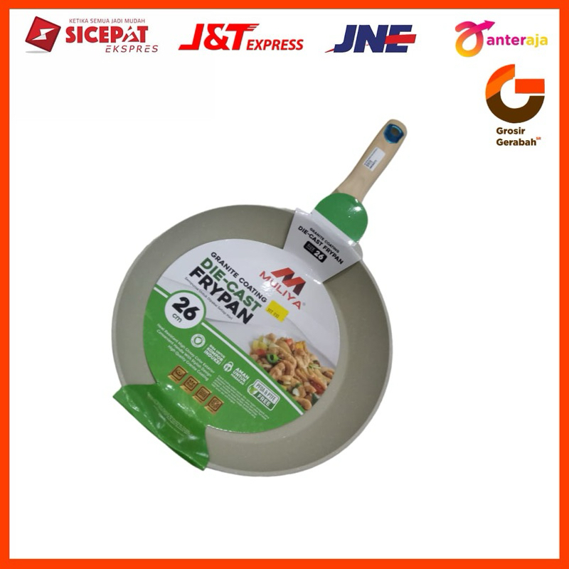 muliya frypan granite 26cm coating die cast anti lengket