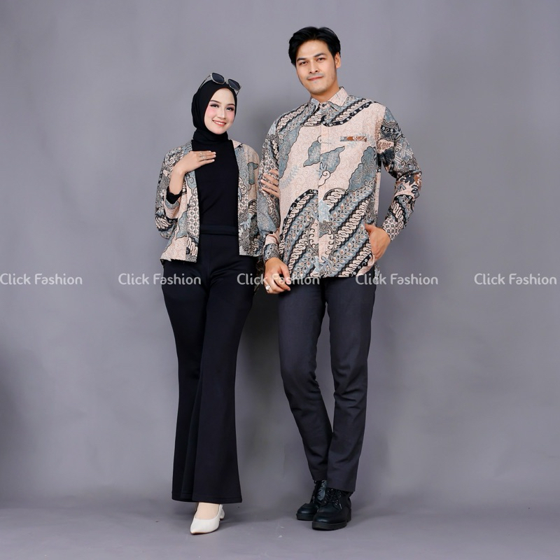 (NEW ARRIVAL) COUPLE BATIK/ COUPLE OUTER DAN KEMEJA/ OUTER BATIK/ OUTER BATIK WANITA/ BLAZER BATIK M