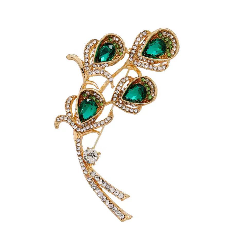 Elfindo- 016 Bros Pin Bunga Lili Cala Permata Mewah Fashion Wanita Kekinian