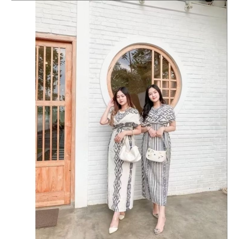 DRESS TENUN MOTIF TORAJA - BAJU BATIK TENUN WANITA