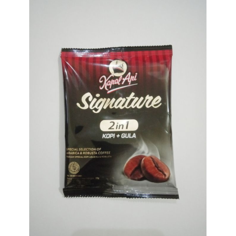 

kopi kapal api signature 2im1 plus gula per sachet