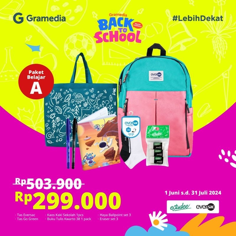 

Paket Belajar Back To School (TAS SEKOLAH, ALAT TULIS & BUKU)