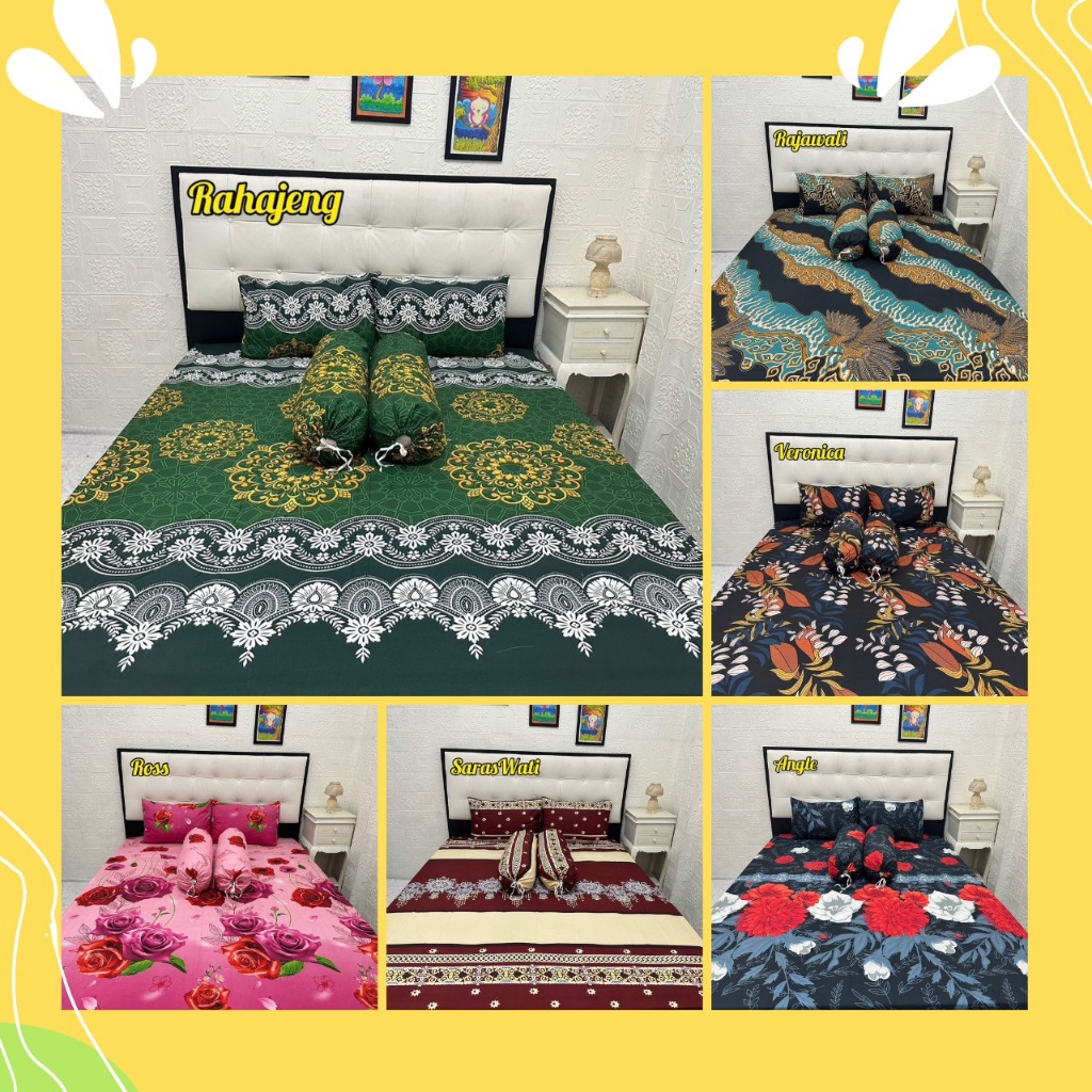 Sprei Batik Bunga Solo Pekalongan Terbaru Sulthan Ukuran 180x200 160x200 200x200 bahan adem lembut