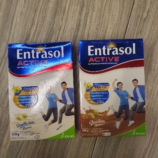 

Entrasol ACTIVE susu remaja 19- 49 tahun COKLAT / VANILA LATTE 340gr