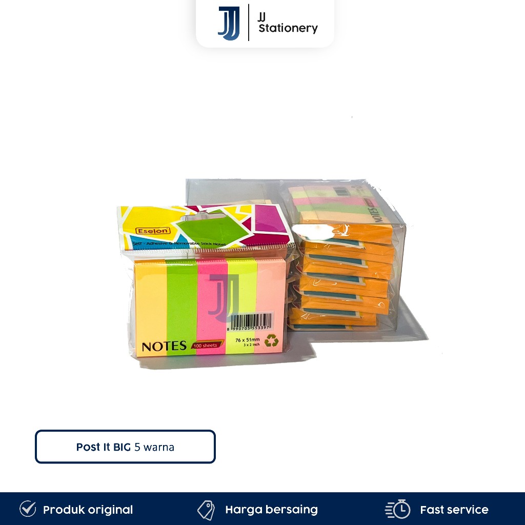 

[1 Pcs] Sticky Notes Penanda Pembatas Index Kertas Eselon 76mm x 51mm - 5 Warna