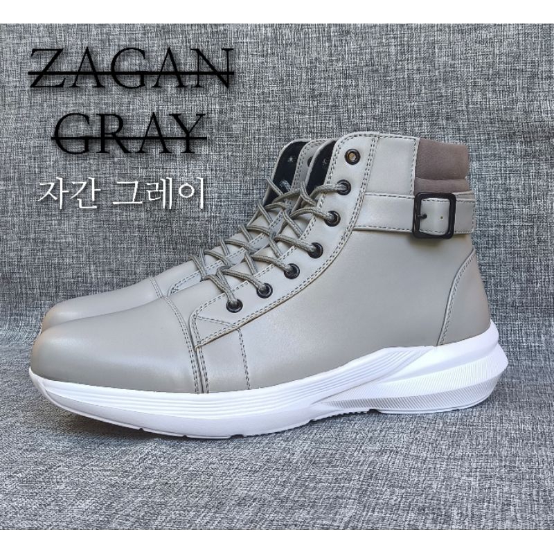 ZAGAN GRAY | Sepatu Boots Unisex ( Pria / Wanita ) Boots korea Stylist Kulit Rider Riding Racing