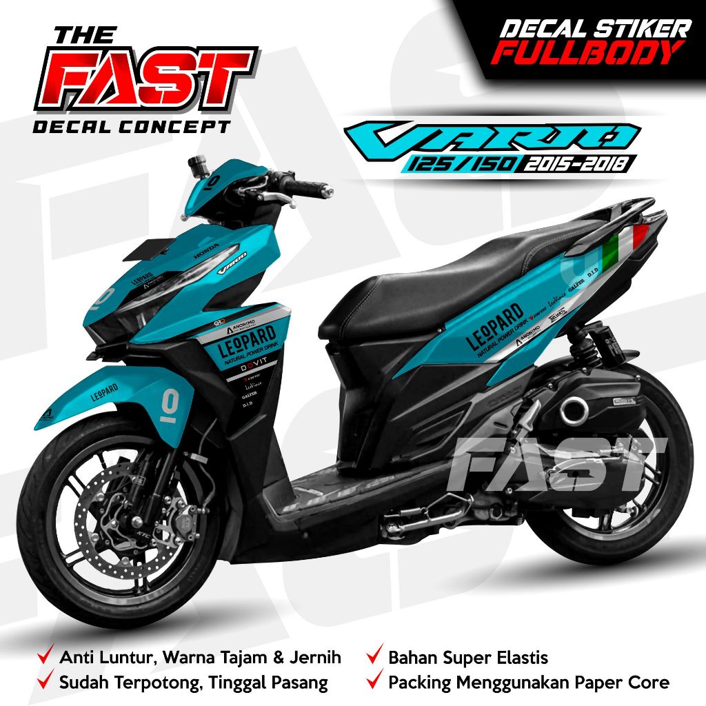 BISA COD Decal Sticker Honda Vario 125/150 LED 2015-2018 Fullbody Leopard Decal stiker Vario 125/150