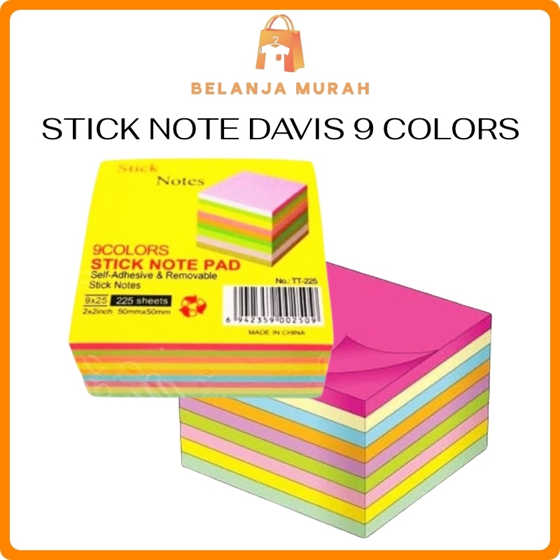 

BEM - ATK017 DAVIS MEMO STICK KERTAS MEMO TEMPEL STICKY NOTE 9 WARNA / STICKY NOTE 9 COLORS / MEMO TEMPEL / KERTAS MEMO / NOTE PAD STICKY