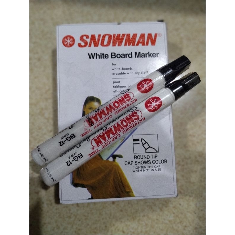 

spidol snowman \ spidol whitboard \ spidol hitam \ spidol papan bor \ 2pcs